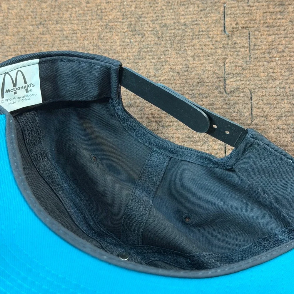 Vintage 1993 McDonalds Nothin But Net Basketball Snapback Hat Black Teal 90s Cap